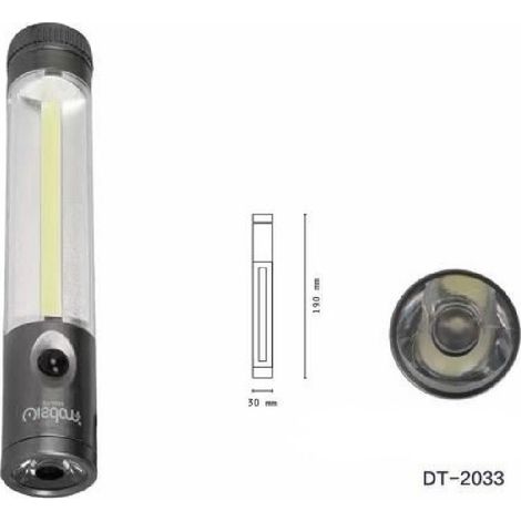 Wisdom - Mini Torcia Led Cob Da Lavoro Doppia Emissione Luce Tascabile Escursioni Dt-2033 - (1/5)
