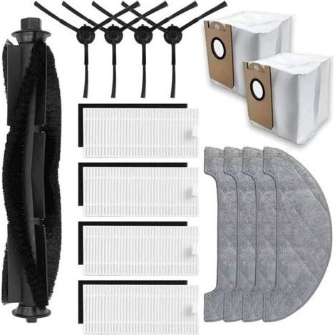 Zubehörset für Staubsauger – 4 Seitenbürsten, 4 HEPA-Filter, 4 Reinigungstücher – Kompatibel mit Honiture Q6 Pro, Laresar L6 Pro, Imou L11 Pro, AIRROBO T10+ (1/4)