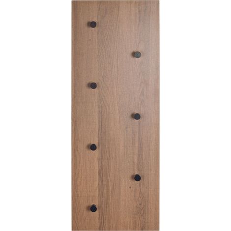 Garderobe murale, patère murale coloris chêne et métal noir - Longueur 80 x Profondeur 5 x Hauteur 30 cm (1/5)