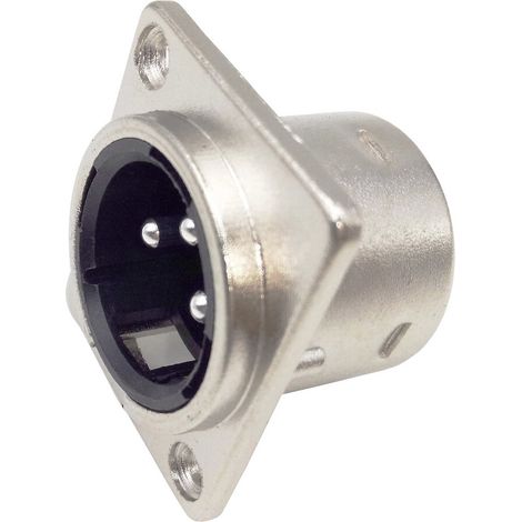 TRU COMPONENTS 1408818 XLR-Steckverbinder Flanschstecker, Kontakte gerade Polzahl: 3  Silber 1 St.