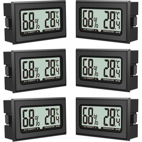 6PCS Thermometer, Hygrometer, Digital, Indoor, Precision, Home (1/5)