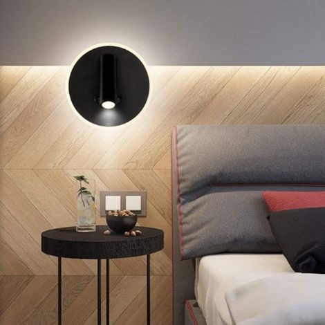 GarhrStore Appliques murales Led Veilleuse 7W + 3W avec double interrupteurs Utilisation de la lecture de livre, Applique murale pour lecture Loft tête de lit, Lampe de lecture nocturne 3000K