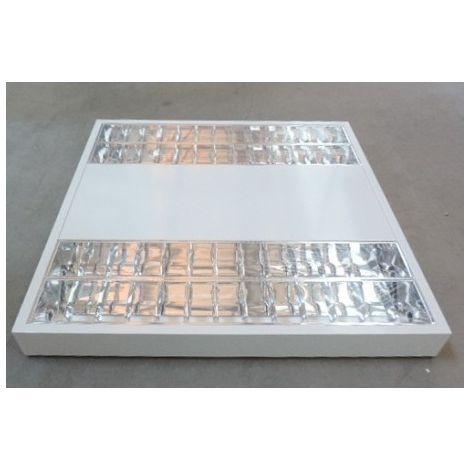Plafonnier fluo saillie 4x14W (sans tubes) optique parabolique alu brillant IP20 ballast électronique 230V TRILUX 5941604 (1/5)