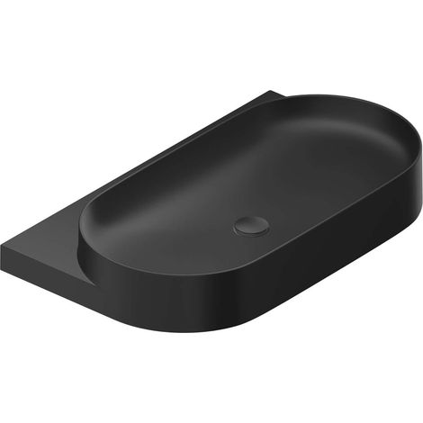 Ravak Yard - Lavabo 81x50 cm, sin rebosadero, sin agujero para grifo, negro mate XJX0D080000
