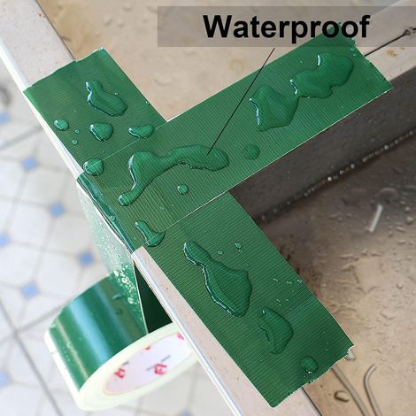 Ruban adhésif vert de 5,1 cm - 5,1 cm x 52,4 m - Imperméable et indéchirable à la main - Sans résidus - Flexible - Pour réparation, usage domestique et professionnel - Vert (1/2)