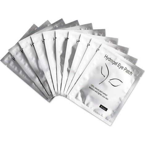 Patchs de gel pour les yeux - 100 paires de patchs pour extensions de cils, patchs de gel non pelucheux pour le contour des yeux, outil de beauté pour extensions de cils individuelles professionnelles (1/5)