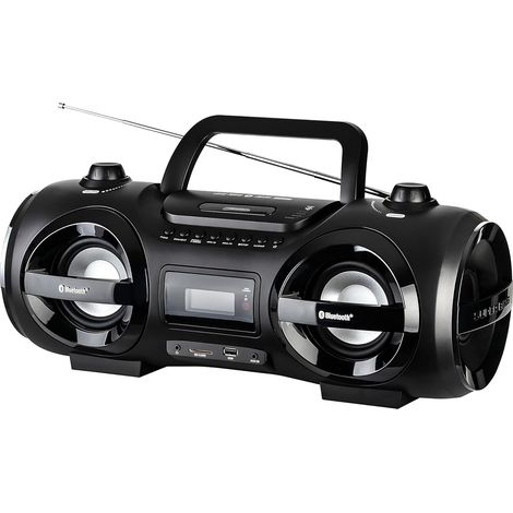 Reflexion CDR900BT - Player de CD-Stereo de Tragbare Hi-Fi-Anlage (2 x 100 W), FM-Radio, Bluetooth, Digitales LCD-Display und Funktion de Equalizer, Licht de Multicolor Disco, Farbe Schwarz (1/5)