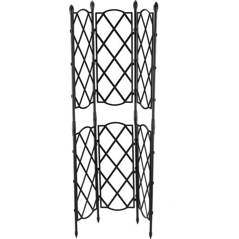 Dekoratives kleines Sichtschutzpaneel mit Blumenmuster, Stielmodell 40 cm, 6-teilig: Höhe 94 cm, Breite 46,5 cm, kompakte E-Commerce-Version, Stecksystem. (1/5)
