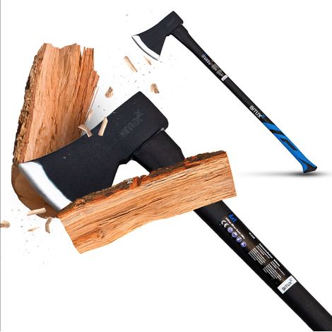 Beil Spaltbeil Axt Holzspalter 1800 g mit Fiberglasschaft für Garten Forst und Wald