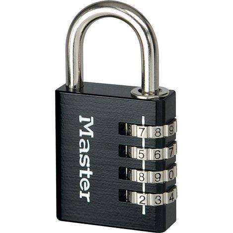 Cadenas à Combinaison Programmable en Aluminium, Noir, 4 x 7,8 x 1,5 cm (1/5)