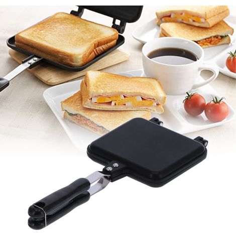 Poêle à frire antiadhésive double face pour petit-déjeuner, moule à pain à sandwich et toasts (1/5)