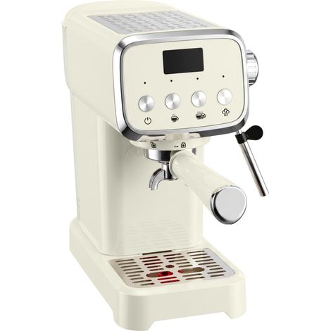 Machine à expresso avec buse vapeur - Crème - Mousse de lait, cafetière 20 bars et réservoir amovible 1,2 L - Pour café maison, bureau - Design élégant (1/5)