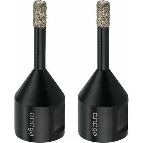 Online Store - Forets pour carrelage 6 mm M14 Mèche diamantée pour carrelage en porcelaine et marbre – Scie cloche diamantée, 2 x mèches (1/5)
