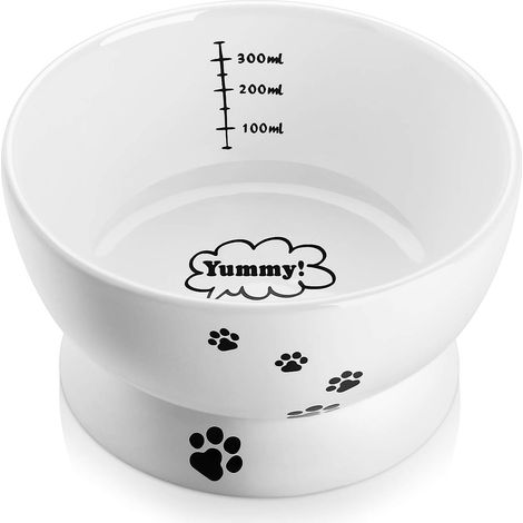 Gamelle en céramique pour chat, 430 ml, surélevée, compatible lave-vaisselle. Convient également aux chiens et aux chats. (1/5)