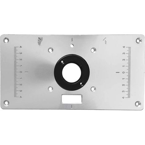 Plaque d'insertion de table de coupeur d'aluminium de 235 mm x 120 mm x 8 mm avec 4 anneaux et tornilles pour bancs de menuiserie