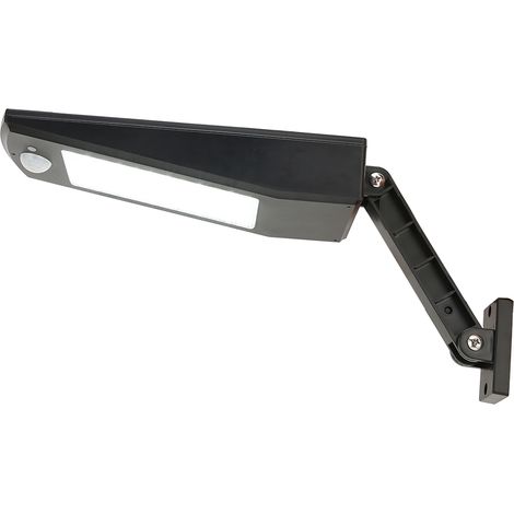 Lumière solaire murale 48LED, détecteur de mouvement, modes d'éclairage multiples, angle réglable, lampadaire extérieur étanche pour jardin et cour (avec batterie intégrée, coque noire, lumière blanch (1/5)