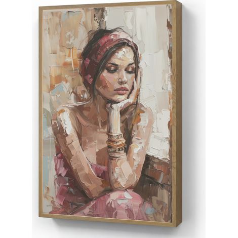APLIQUE DE PARED Mujer - Pintura - Retrato - Moderno 70x100 cm (1/5)