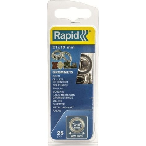 Anilla fij lona/plastico/cuero 10mm tipo broche rapid 25 pz