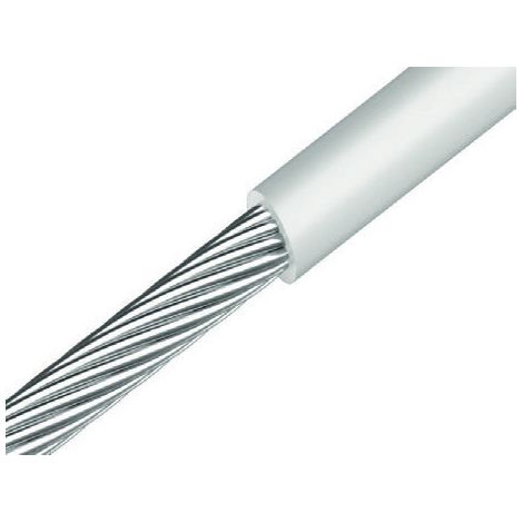 Mètre de Câble monotoron Diamètre 4 Inox A4 GAINE PVC Blanc (vendu au m)-1 pièce
