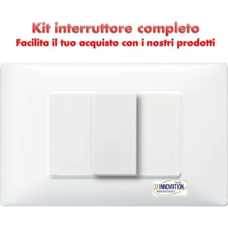 Interruttore completo monoblocco con placca bianca compatibile plana