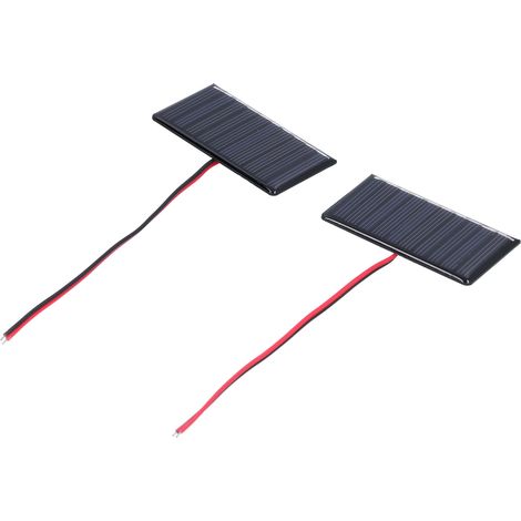 Lot de 2 mini panneaux solaires photovoltaïques polycristallins 68x36mm 0,3W 5V à coller pour petit appareil (1/5)