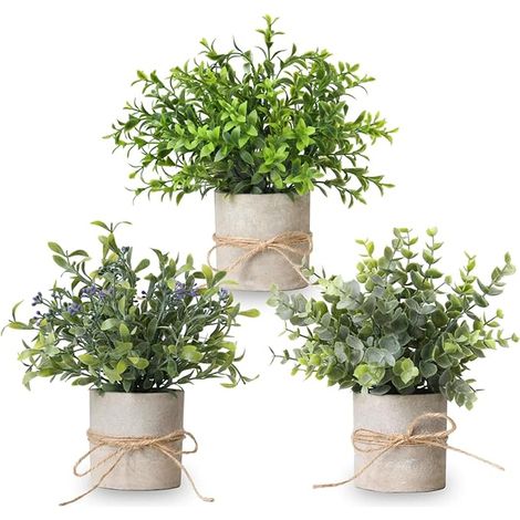 Plantes Artificielles Interieur, Mini Fausse Plante pour Decoration Chambre, Maison Salle de Bain Bureaux Table Décoration (1/5)