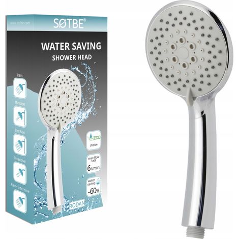 Soffione doccia a risparmio idrico, soffione doccia a 5 gamme - 60% (1/5)