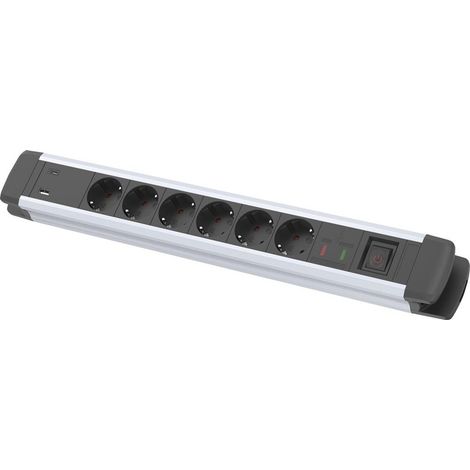 Fortis Steckdosenleiste 6-fach H05VV-F3G1,5 1,6m mit USB (1/2)