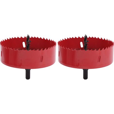 Ce jeu de 2 scies cloches bimétalliques est adapté au perçage de trous dans des plaques d'aluminium, de PVC et de fer d'un diamètre de 120/165 mm (105 mm).