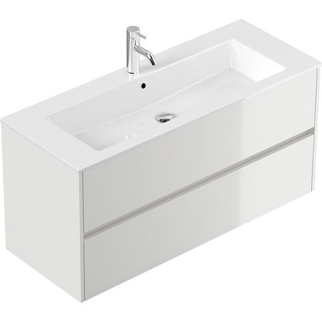 Waschtisch 120 cm in weiß Hochglanz LIVIGNO-02 (1/5)