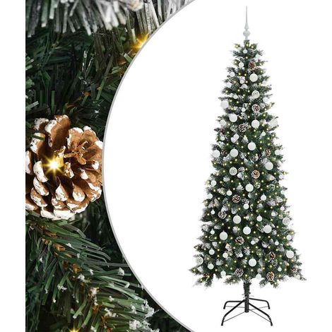 Sapin de Noël Arbre de Noël artificiel Vert 210 cm PVC, plastique et acier (1/5)