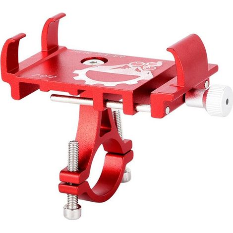 Soporte para teléfono para bicicleta, soporte fijo para bicicleta/patinete, soporte para bicicleta de montaña/vehículo todoterreno, rojo (1/5)