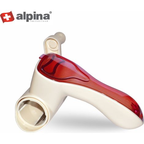 97890 ALPINA Rallador manual con 3 cuchillas diferentes de acero inoxidable  Color: Rojo