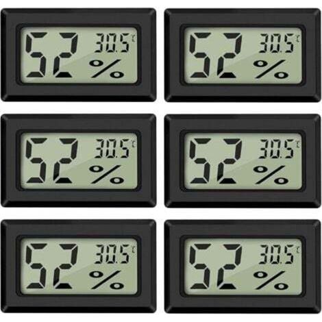 Thermomètre hygromètre numérique LCD portable – 6 pièces, mesure -50 à 70 °C et 10 à 99 % HR, compact et précis (1/5)