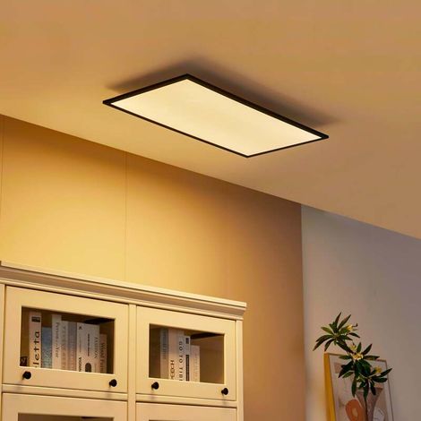 [NEUWERTIG] B-Ware Lindby Deckenleuchte Lamin LED Panel CCT dimmbar Fernbedienung schwarz 80x40cm (1/2)