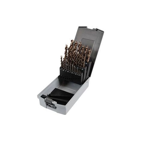 Jeu de foret à queue 25 pcs en mallette ABS diamètre 1 mm à 13 mm