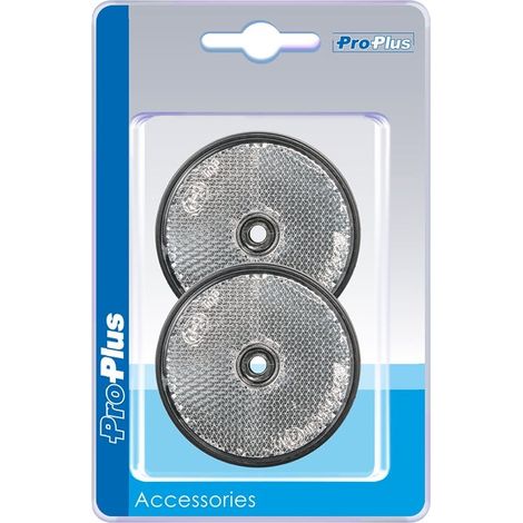 Réflecteur blanc 60 mm à visser, 2 pièces sous blister