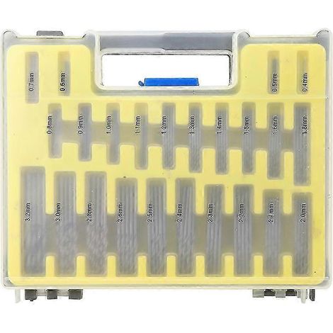 Ensemble de 150 mini forets hélicoïdaux pour agrandir les trous, accessoire de quincaillerie en acier rapide de 0,4 à 3,2 mm (1/3)