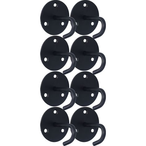 Lot de 8 crochets muraux/plafond en acier inoxydable robustes en forme de J pour suspendre lanternes et jardinières (1/5)