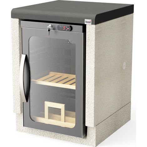 TUOZI - Módulo Stand MÓDULO FRIGORÍFICO 61 para Barbacoa de Obra Prefabricada (Blanco, negro - 61 x 63 x 63 cm) - Uso en Exteriores (1/2)