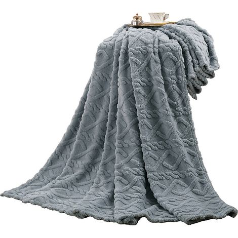 Fleecedecke fürs Sofa – Leicht, flauschig und weich, ideal fürs Sofa zu jeder Jahreszeit, 70 x 100 cm, blau