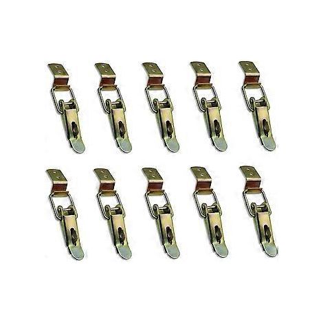 10 Stück geschlossener Hebel und Haken, Kippriegel, für Schubladen, Verriegelungshebel, Werkzeugkasten, Schrank, Box (gelb verzinkt)