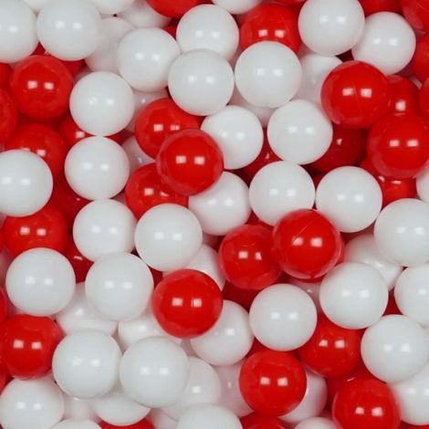 Balles De Piscine - 50 Pièces - Blanc Rouge - Pour Jeux Aquatiques Et Trampoline (1/3)