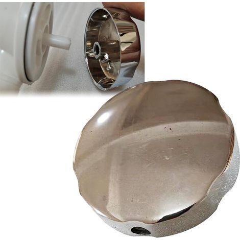 Bath Tub Rotating Knob Overflow Cover Zinc Alloy Tub Drain Knob Rotating Knob for Tub Waste / Mop Tray Drains Silver (1/5)