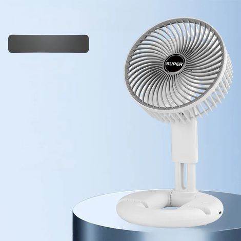 (Blanc) Ventilateur de bureau rétractable, chargement USB, pliable et portable, mini circulateur d'air silencieux. (1/5)