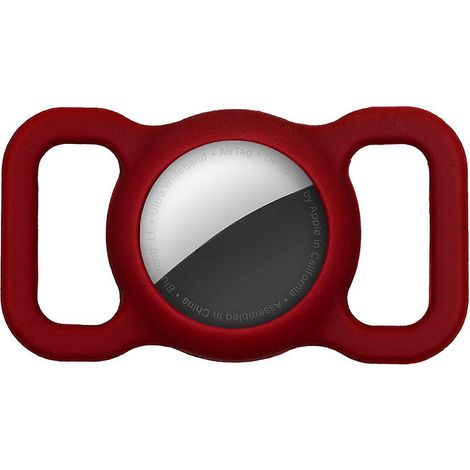 airtag Collier Pour Chien(vin Rouge), Pet Silicone Housse De Protection Pour Apple Airtag Gps Finder Tui De Protection Tanche Anti-perte, Porte-cl (1/4)