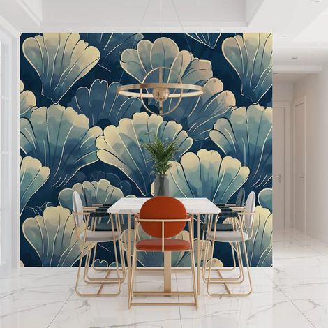 Papier peint japonais feuilles de ginkgo claire 1 - 150 x 250 cm (1/2)