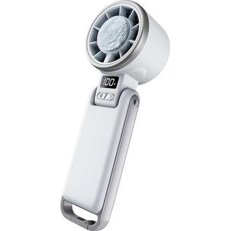 Mini-Ventilator, leistungsstark und leise, wiederaufladbar, mit Gürtelclip und stabilem Standfuß – Kompakter Ventilator für Büro, Reisen, Camping, Strand, Sport, Auto und Zuhause (1/5)
