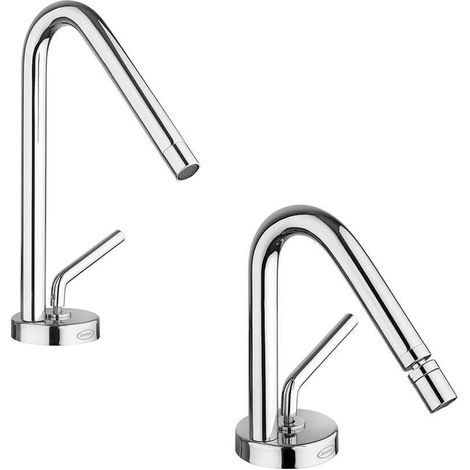 Coppia rubinetti lavabo e bidet Jacuzzi Rubinetteria serie Lumos per piletta click clack (1/5)