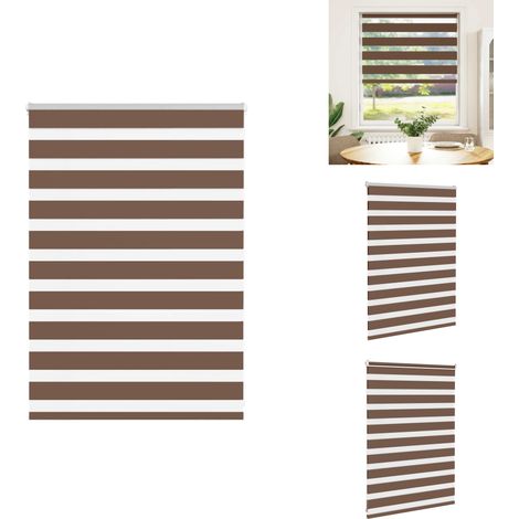 Zebrarollo Braun 105x100 cm Stoffbreite 100,9 cm Polyester - Zebra-Jalousie - Zebra-Jalousien - Zebra-Rollo - Doppelrollo (1/5)